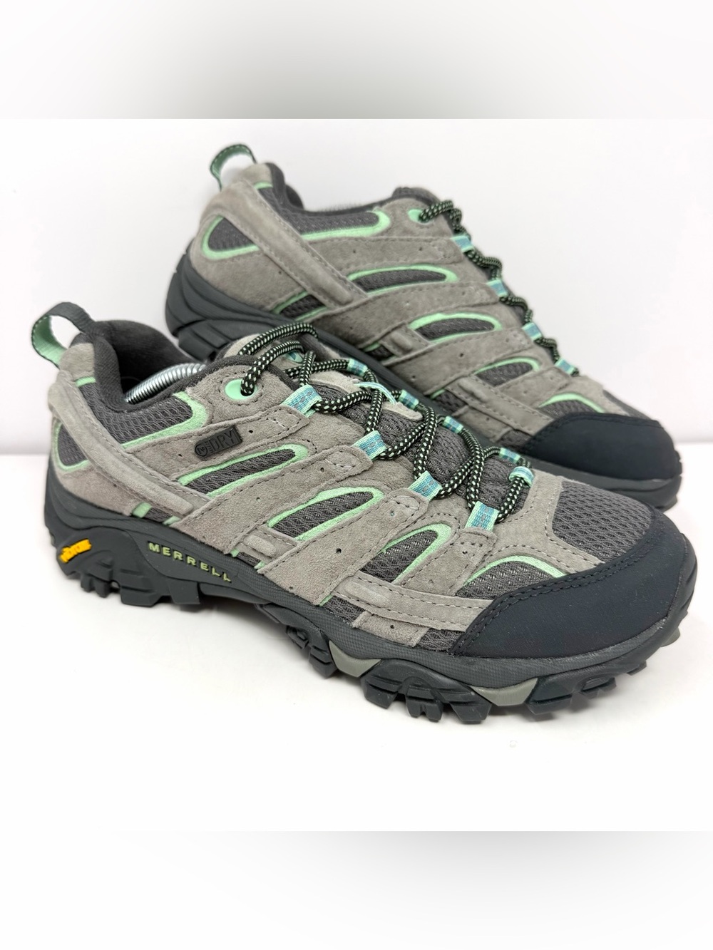 Merrell Women’s Moab 2 Low Waterproof Hiking Shoes Sz 7.5 Drizzle Mint NEW NWOB